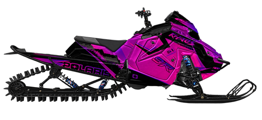 Alpine graphics kit for Polaris Matryx snowmobile - side view - premium graphics from madestickers.com Pink Purple Black#color_pink-purple-black