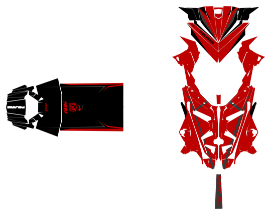 Alpine graphics kit for Polaris Matryx snowmobile - hood and tunnel - premium graphics from madestickers.com Red Black Grey#color_red-black-grey
