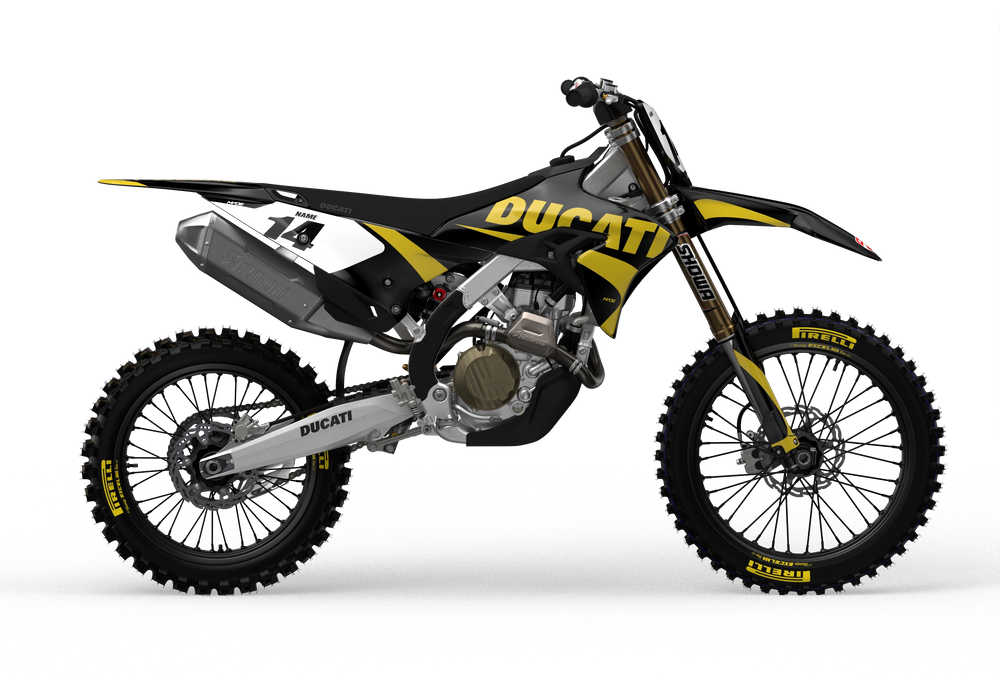 Ducati Base simple Black background Custom graphics from madestickers.com Gold#color_gold