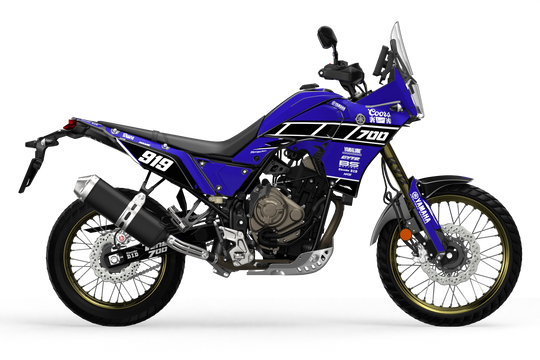 Yamaha Tenere Stock clean design with name Block, premium graphics from madestickers.com Blue#color_blue