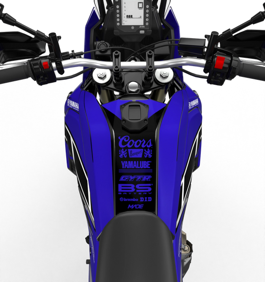Yamaha Tenere Stock clean design with name Block, premium graphics from madestickers.com Blue#color_blue