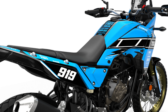 Yamaha Tenere Stock clean design with name Block, premium graphics from madestickers.com LightBlue#color_lightblue