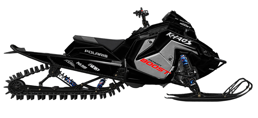 Boost graphics kit for Polaris Matryx snowmobile - side view - premium graphics from madestickers.com Black Grey Red#color_black-grey-red