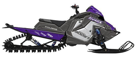 Boost graphics kit for Polaris Matryx snowmobile - side view - premium graphics from madestickers.com Grey Purple Grey#color_grey-purple-grey