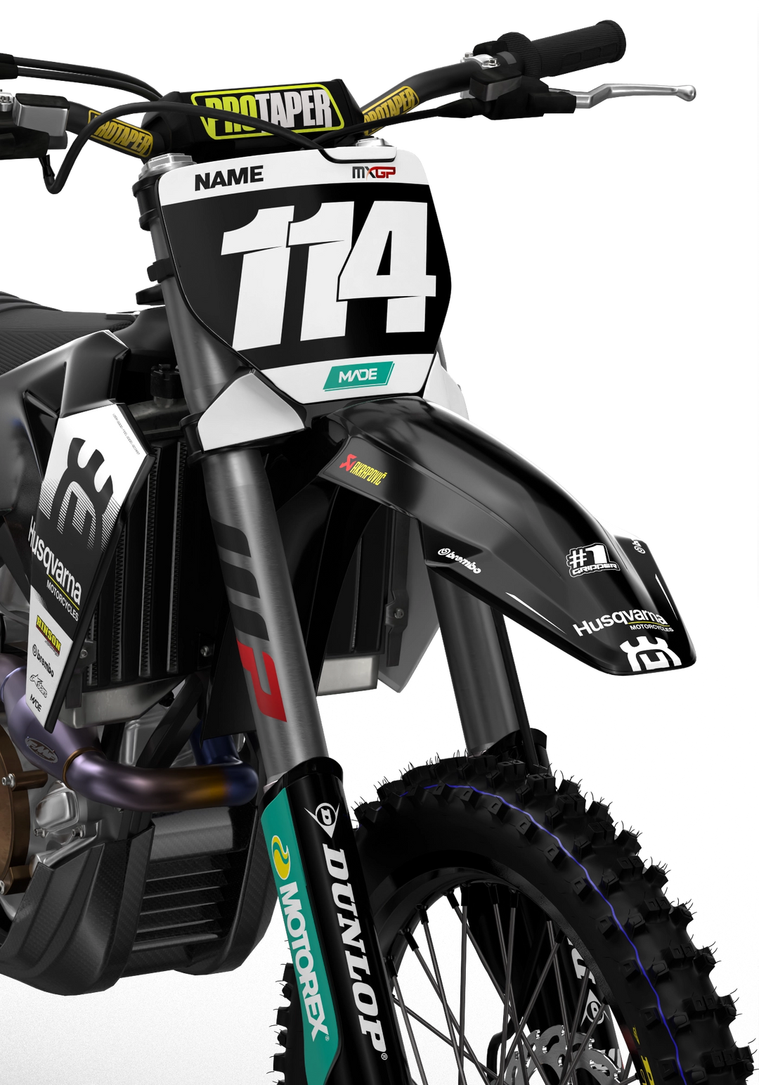 Husqvarna FC/TC New Motocross dirt bike Graphics for protections and style from Madestickers.com Black#color_black