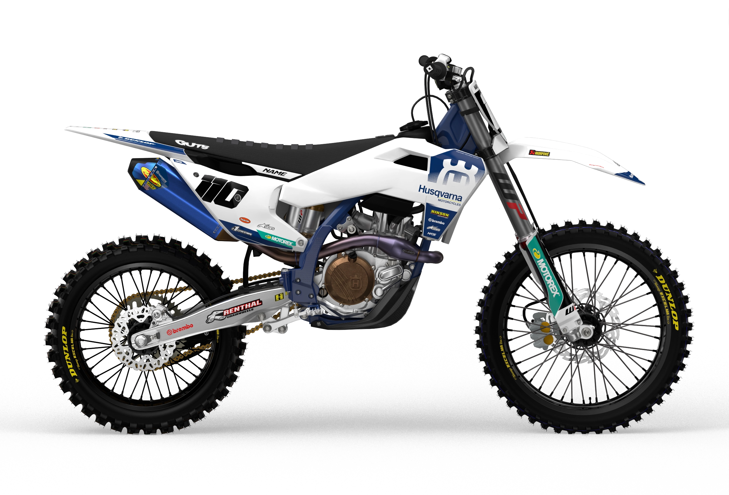 Husqvarna FC/TC New Motocross dirt bike Graphics for protections and style from Madestickers.com White#color_white