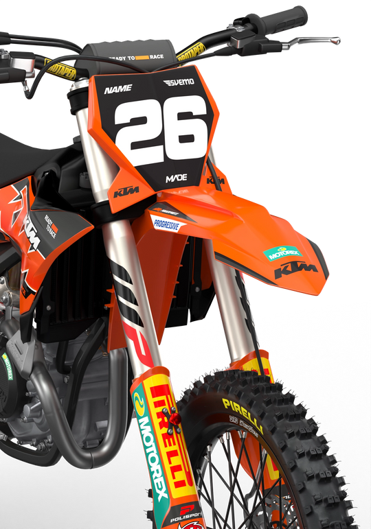 KTM dirt bike with Critical motocross licensed product graphics from madestickers.com DarkGrey#color_darkgrey