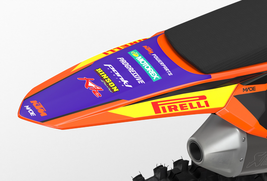 KTM dirt bike with Critical motocross licensed product graphics from madestickers.com Purple#color_purple