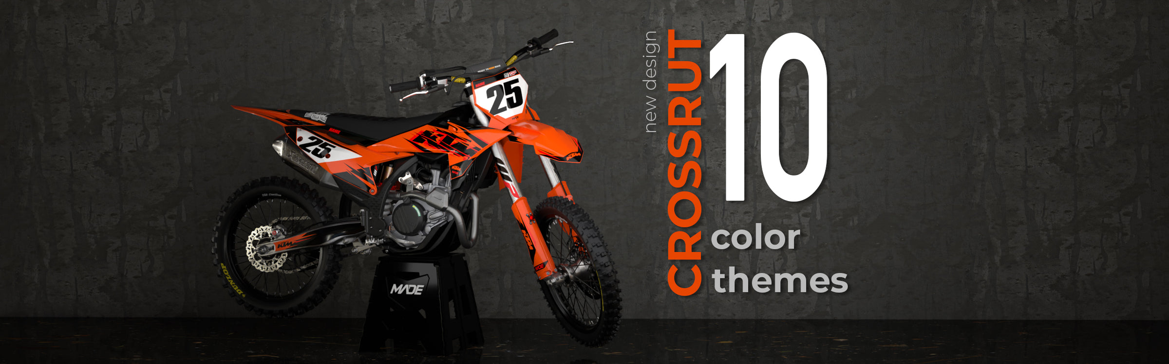 Premium Graphics, New design for KTM motocross dirt bikes in ten different color themes. Licensed KTM product. 