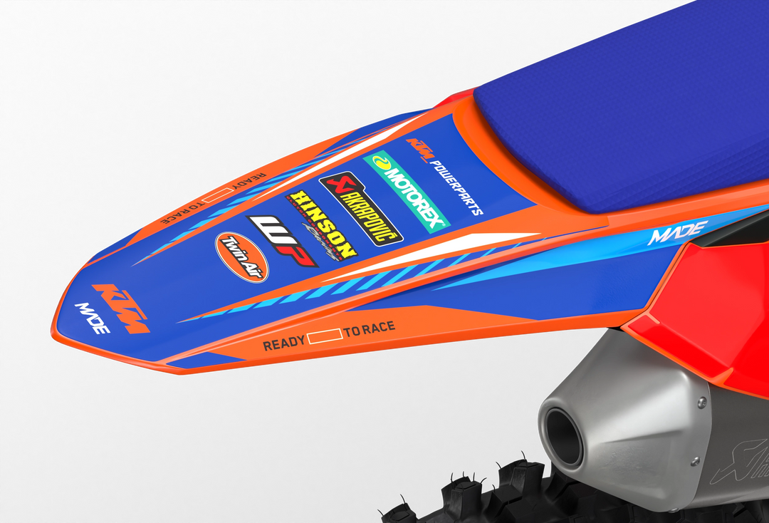 KTM SX SXF Motocross dirt bike premium graphics with big KTM logo and lines on sides from madestickers.com Blue#color_blue