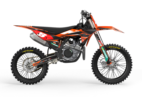 KTM SX SXF Motocross dirt bike premium graphics with big KTM logo and lines on sides from madestickers.com Black#color_black