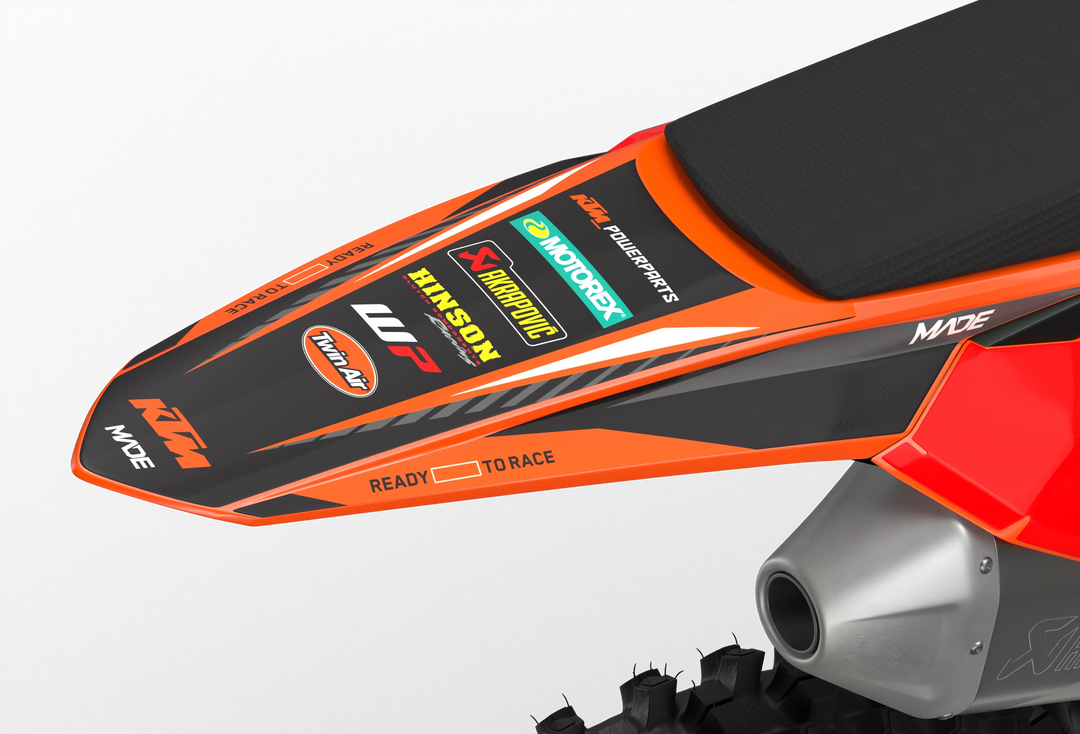 KTM SX SXF Motocross dirt bike premium graphics with big KTM logo and lines on sides from madestickers.com Black#color_black
