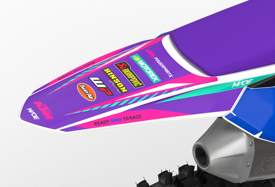 KTM SX SXF Motocross dirt bike premium graphics with big KTM logo and lines on sides from madestickers.com Pink#color_pink