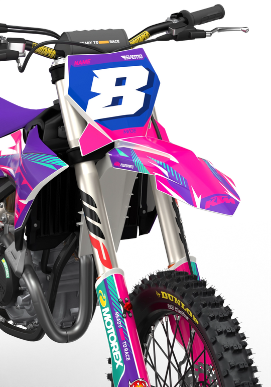 KTM SX SXF Motocross dirt bike premium graphics with big KTM logo and lines on sides from madestickers.com Pink#color_pink