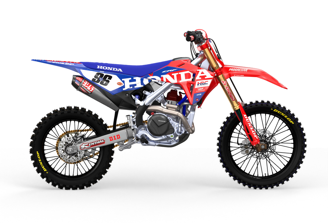 CRF Honda Factory 2027 design with big Honda logo on sides, premium graphics from madestickers.com Blue#color_blue