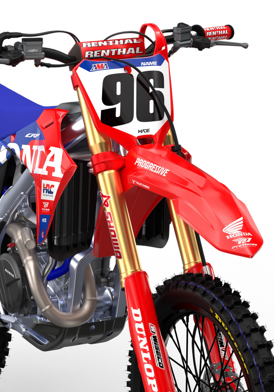 CRF Honda Factory 2027 design with big Honda logo on sides, premium graphics from madestickers.com Blue#color_blue