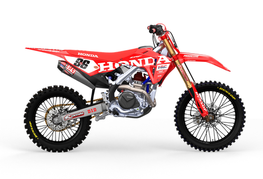 CRF Honda Factory 2027 design with big Honda logo on sides, premium graphics from madestickers.com Red#color_red