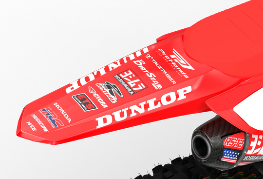 CRF Honda Factory 2027 design with big Honda logo on sides, premium graphics from madestickers.com Red#color_red