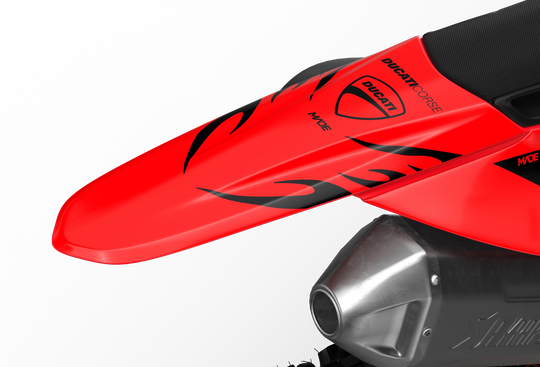 Ducati Desmo Premium graphics with flame design element from madestickers.com Black#color_black