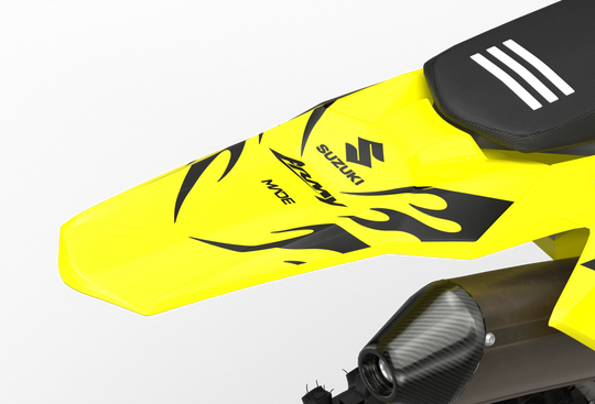Suzuki RM RMZ Premium graphics kit with flame design by madestickers.com Black#color_black