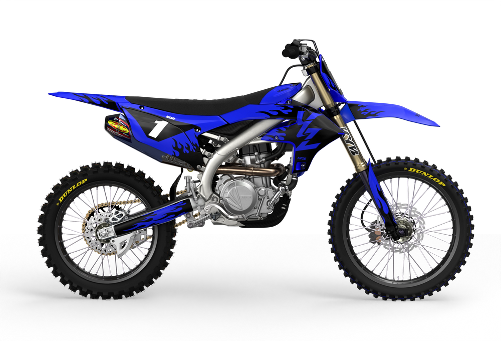 Yamaha YZF 3D Render design Flames graphics from madestickers.com Black#color_black