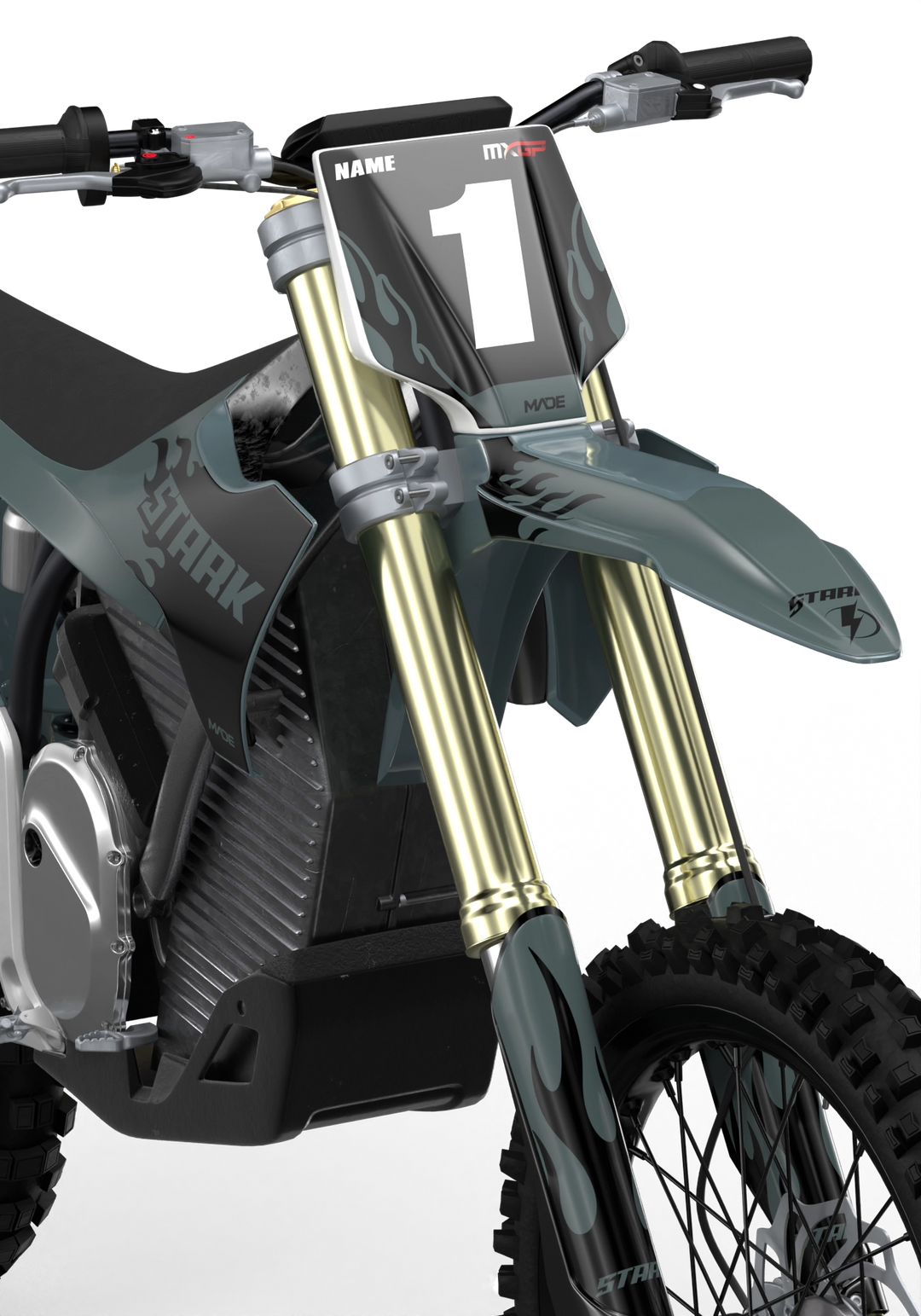 Stark Varg Premium graphics with flame element from madestickers.com GreyBlack#color_greyblack