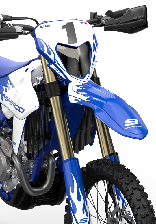 Sherco Enduro premium graphics with flame element from madestickers.com White#color_white