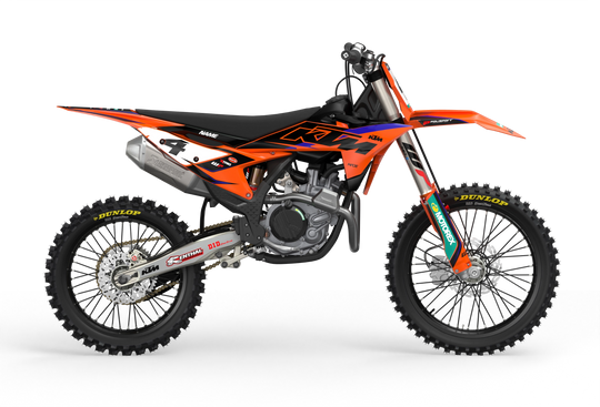 KTM SX SXF Motocross dirt bike premium graphics with big KTM logo and lines on sides from madestickers.com Blue#color_blue