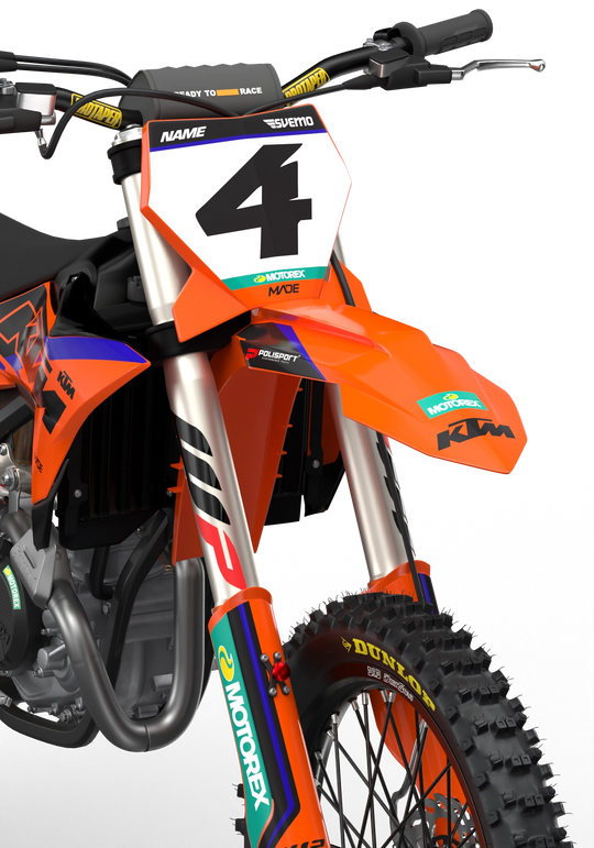 KTM SX SXF Motocross dirt bike premium graphics with big KTM logo and lines on sides from madestickers.com Blue#color_blue