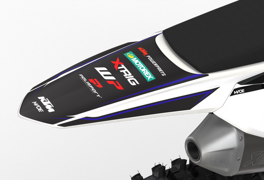 KTM SX SXF Motocross dirt bike premium graphics with big KTM logo and lines on sides from madestickers.com Blue#Color_blue