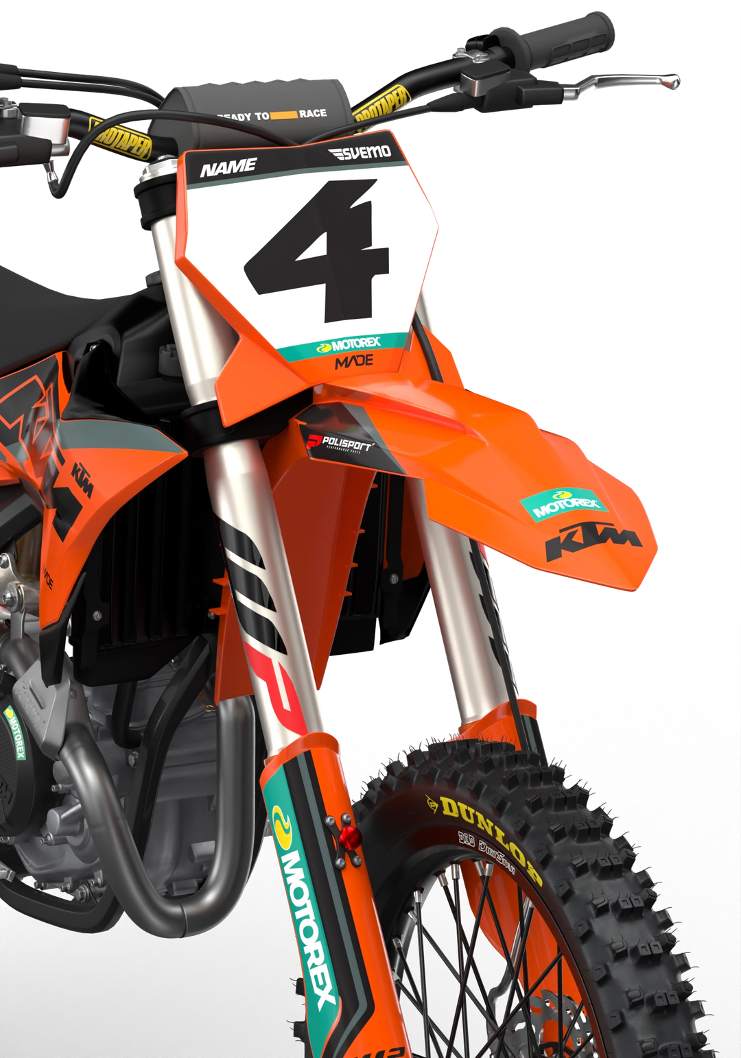 KTM SX SXF Motocross dirt bike premium graphics with big KTM logo and lines on sides from madestickers.com Grey#color_grey