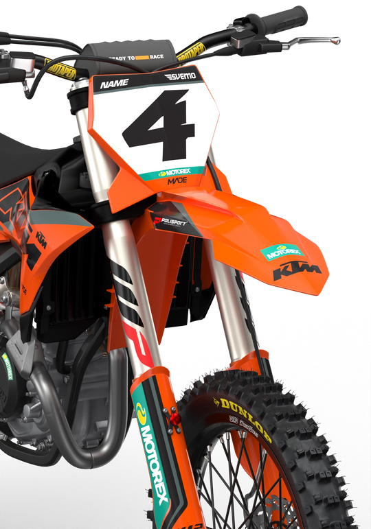 KTM SX SXF Motocross dirt bike premium graphics with big KTM logo and lines on sides from madestickers.com Grey#color_grey