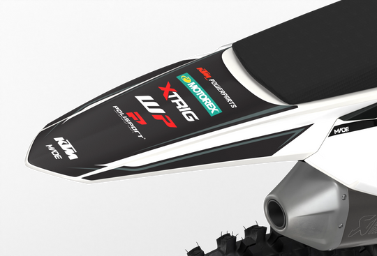 KTM SX SXF Motocross dirt bike premium graphics with big KTM logo and lines on sides from madestickers.com Grey#color_grey