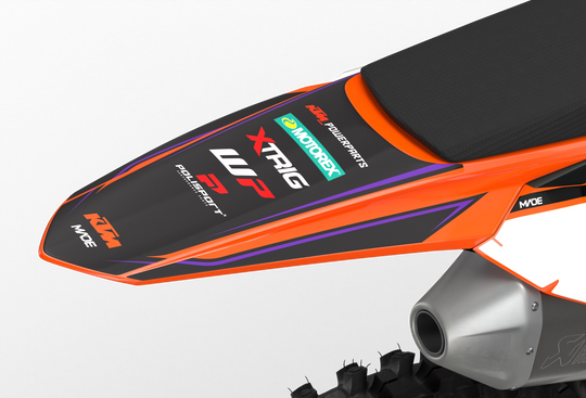 KTM SX SXF Motocross dirt bike premium graphics with big KTM logo and lines on sides from madestickers.com Purple#color_purple