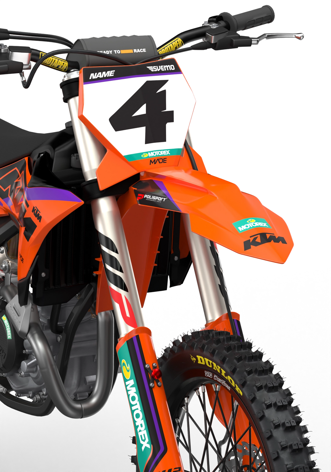 KTM SX SXF Motocross dirt bike premium graphics with big KTM logo and lines on sides from madestickers.com Purple#color_purple