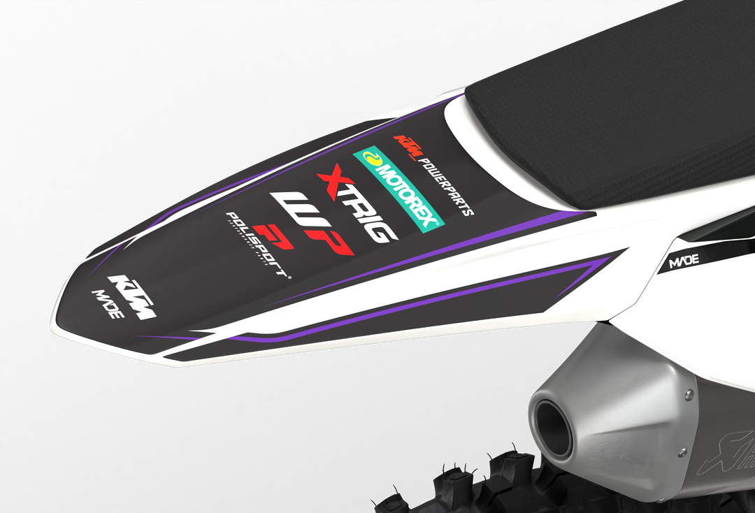 KTM SX SXF Motocross dirt bike premium graphics with big KTM logo and lines on sides from madestickers.com Purple#color_purple
