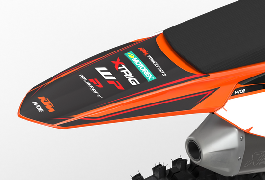 KTM SX SXF Motocross dirt bike premium graphics with big KTM logo and lines on sides from madestickers.com Red#color_red