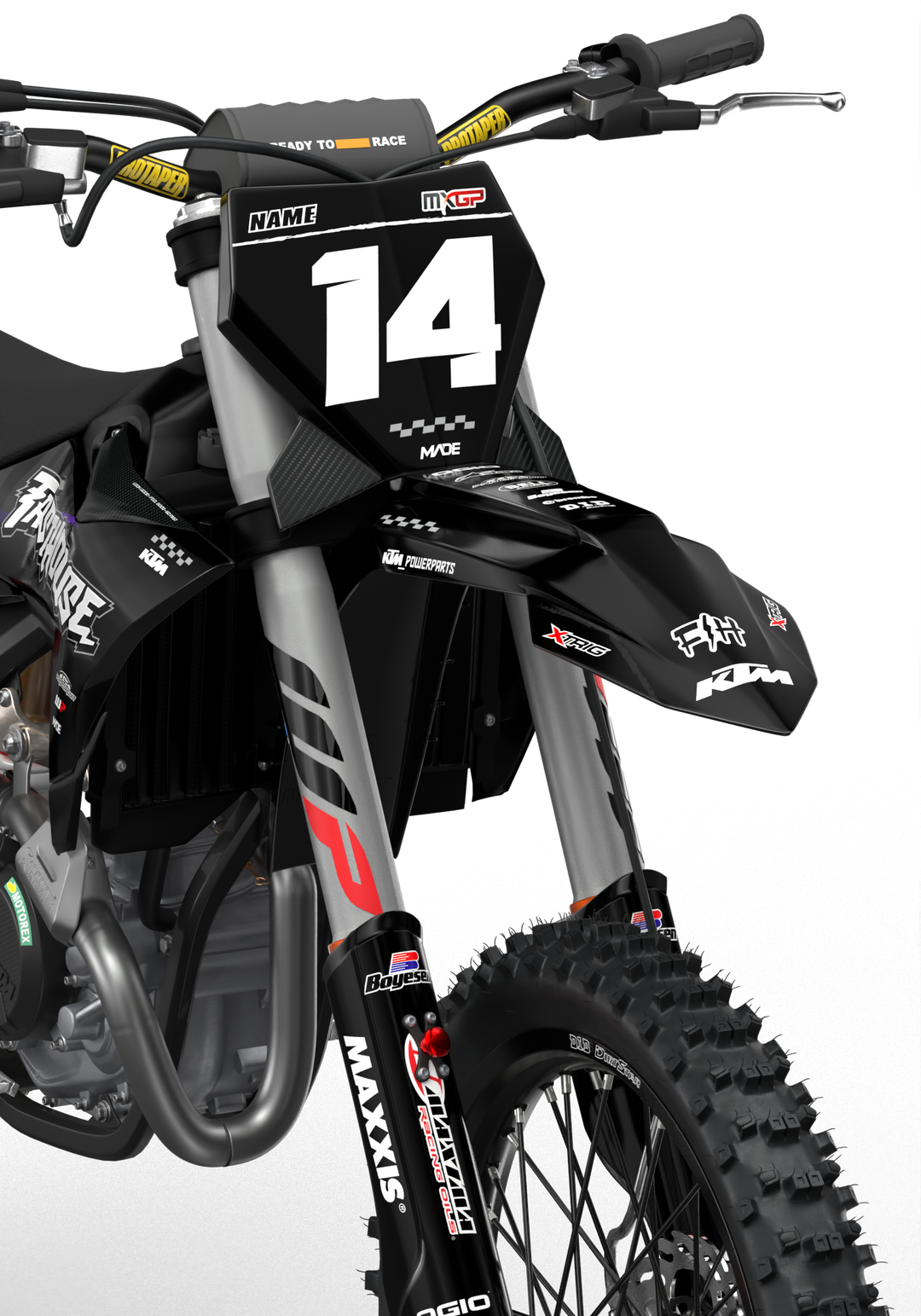 KTM SXF EXC Fasthouse Graphics for motocross dirt bikes from madestickers.com Black#color_black