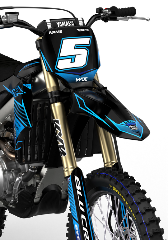Yamaha YZ YZF Line graphics with big logo on sides, premium stickers from madestickers.com Black#color_black