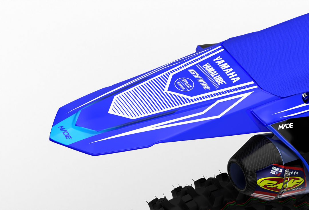 Yamaha YZ YZF Line graphics with big logo on sides, premium stickers from madestickers.com WhiteBlue#color_whiteblue