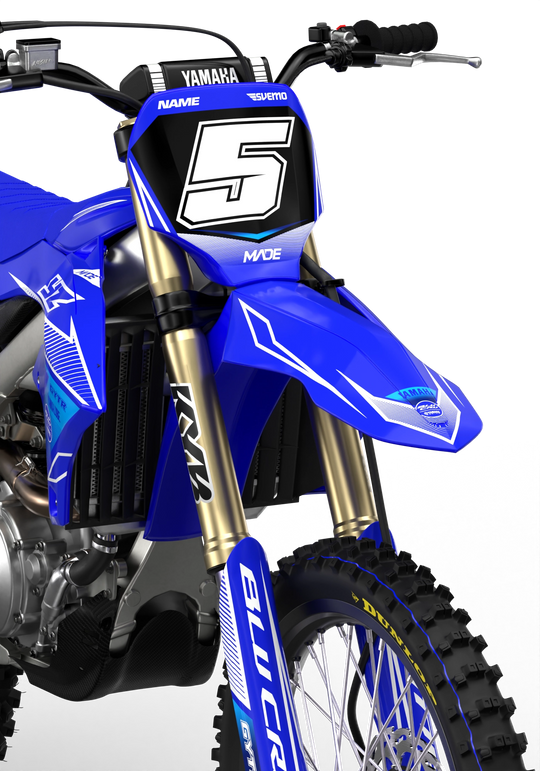 Yamaha YZ YZF Line graphics with big logo on sides, premium stickers from madestickers.com WhiteBlue#color_whiteblue