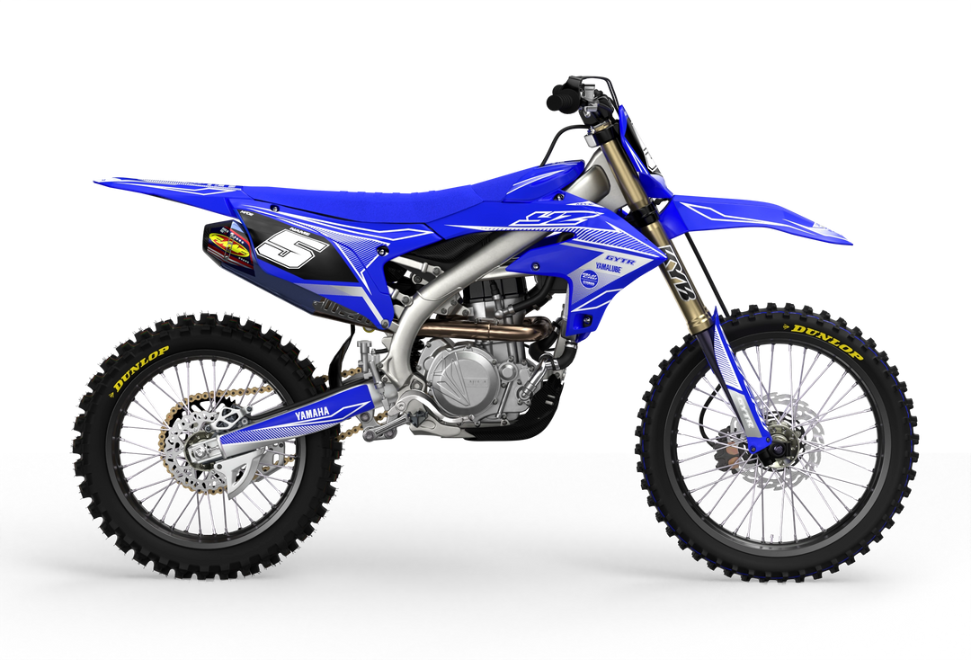 Yamaha YZ YZF Line graphics with big logo on sides, premium stickers from madestickers.com WhiteGrey#color_whitegrey