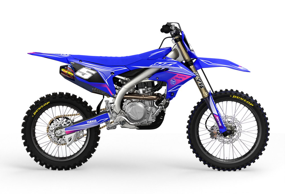 Yamaha YZ YZF Line graphics with big logo on sides, premium stickers from madestickers.com WhitePink#color_whitepink