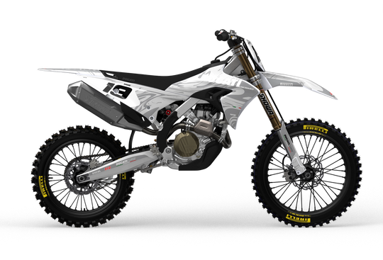 Ducati Desmo MX graphics with Liquid design pattern from madestickers.com White#color_white