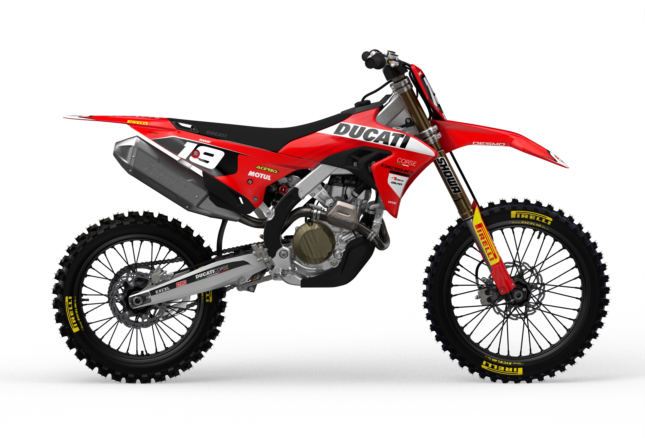 Ducati Desmo MX Lite graphics with simple design from madestickers.com Red#color_red
