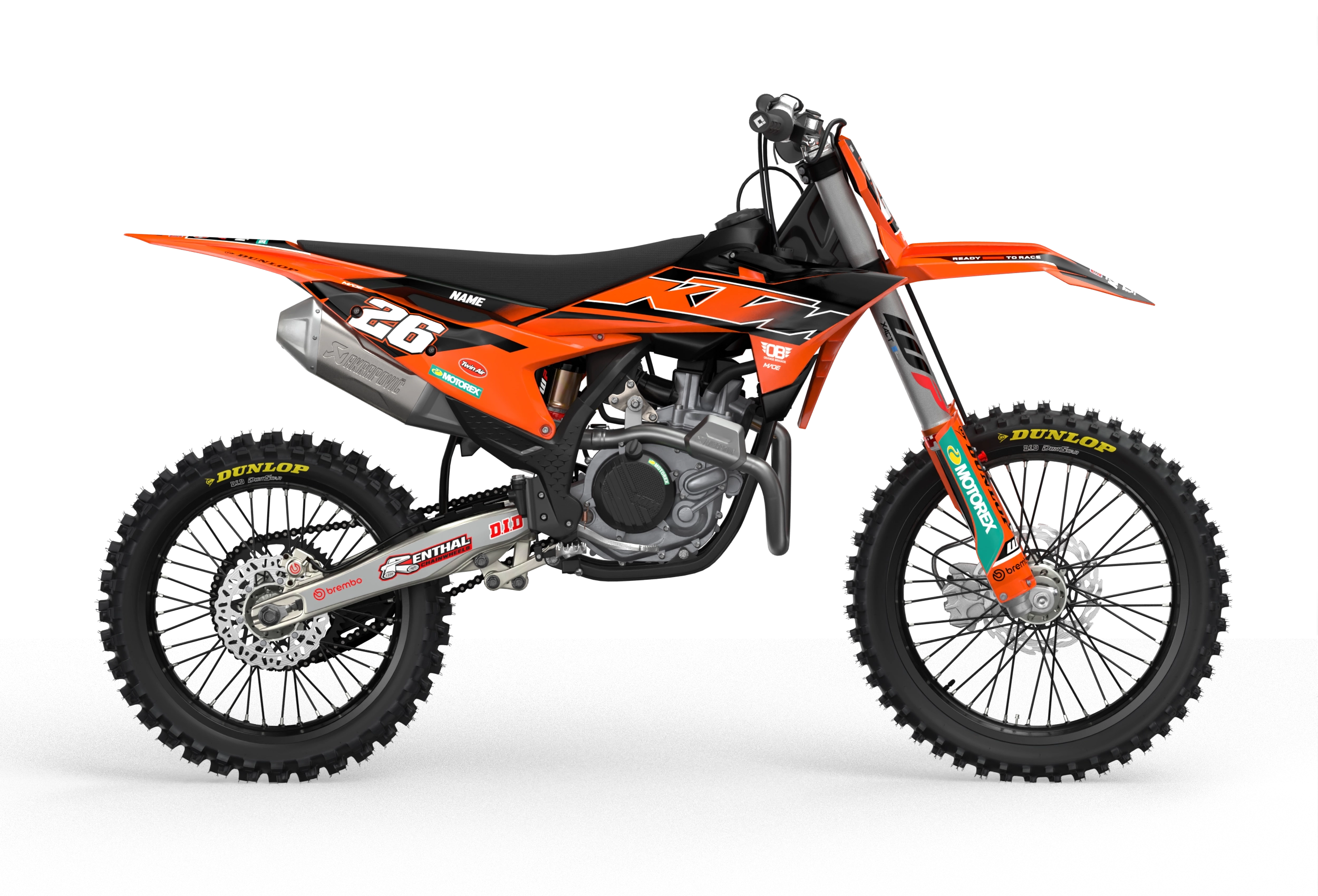 KTM Overtake Factory Licensed graphics for motocross dirt bike form madestickers.com Black#color_black