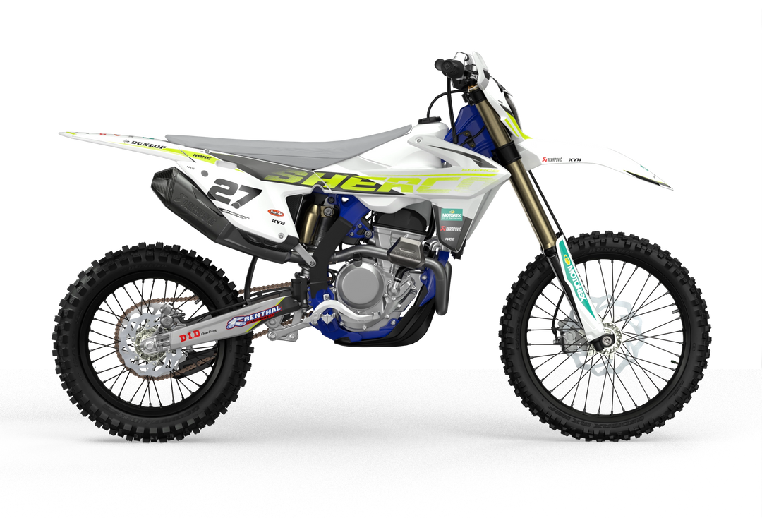 Sherco FE Racing factory motocross dirt bike graphics from madestickers.com White#color_white