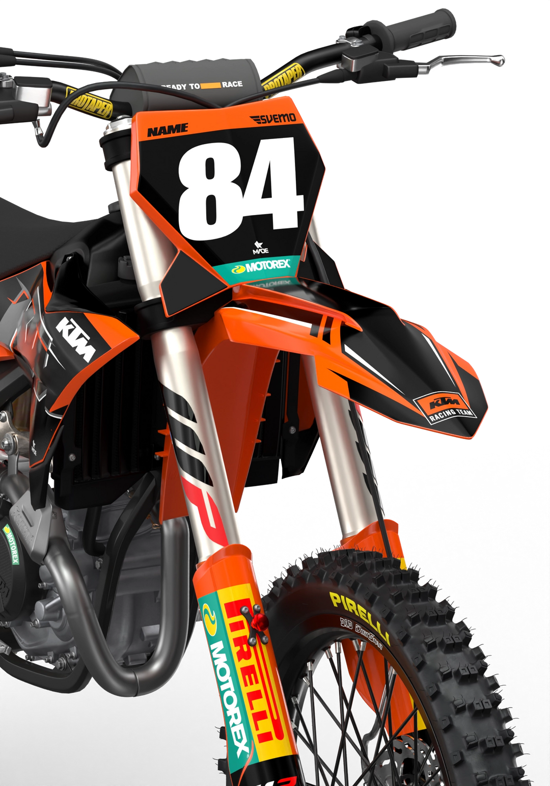 Racer New design for KTM SX SXF EXC XC motocross and enduro dirt bikes, premium graphics from madestickers.com Black#color_black