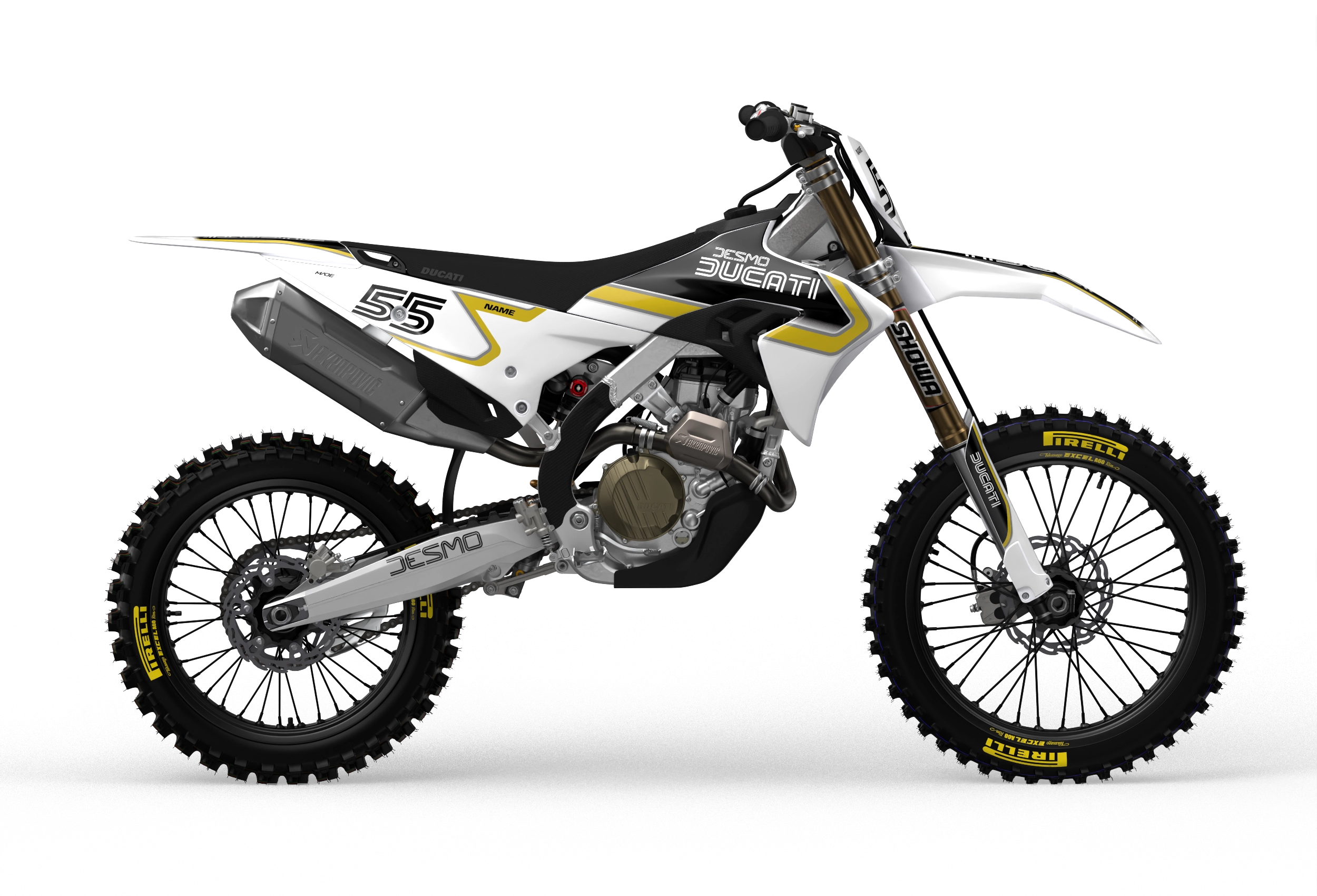 Ducati Desmo Retro Style custom graphics from madestickers.com White#color_white