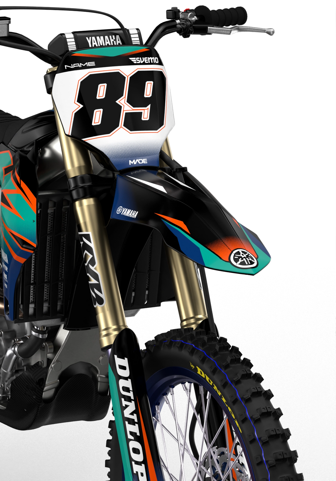 Yamaha YZ YZF Rival durable graphics kit - madestickers.com GreenOrange#color_greenorange